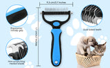 DS. DISTINCTIVE STYLE  Undercoat Rake for Dogs and Metal Dog Comb Dog Grooming Brush Cat Deshedder Double Sided Pets Deshedding Tool