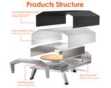 Gas Pizza Oven 13 Inch Outdoor Propane Pizza Oven Includes Adjustable Heat Control Dial, Foldable Feet, Rotating Pizza Stone, 3.9 Ft Gas Hose and Regulator