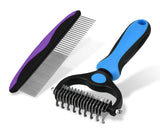 DS. DISTINCTIVE STYLE  Undercoat Rake for Dogs and Metal Dog Comb Dog Grooming Brush Cat Deshedder Double Sided Pets Deshedding Tool