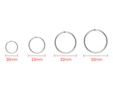 Round Split Key Chain Rings Set of 40 - Silver