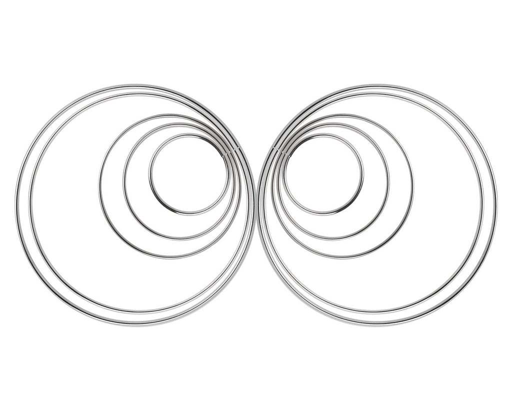 Electroplating Metal Hoops 10 Pieces for Dream Catcher - Silver