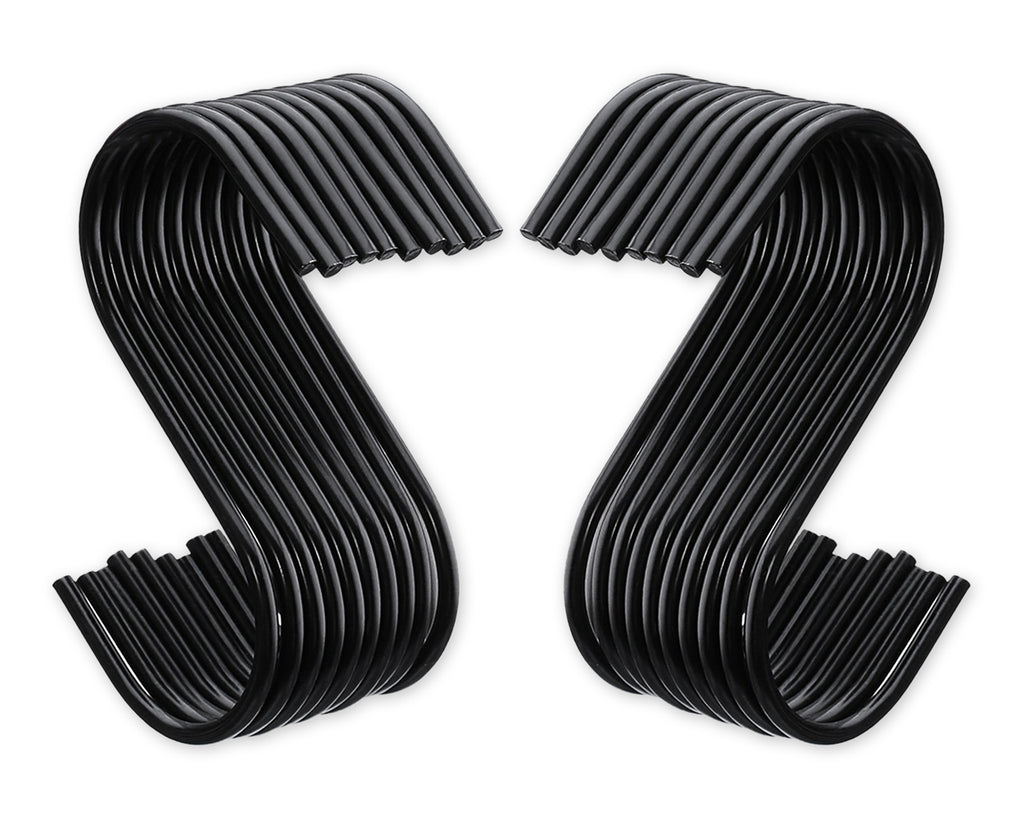 20 Pieces S Shape Hanging Hooks - Black