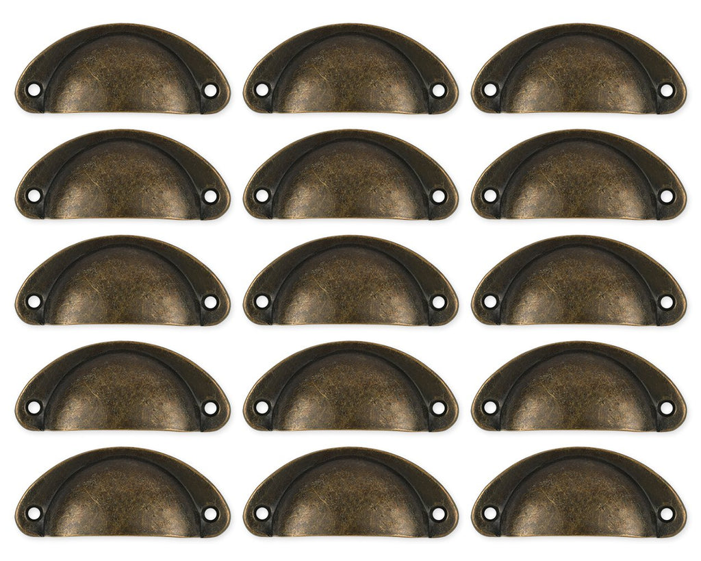 Drawer Pull Handles 15 Pieces 3.2 Inch Bronze Iron Cabinet Hardware