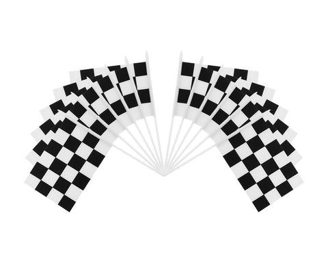 Racing Checkered Flags 12 Pieces Finish Line Flags for Race Car Party