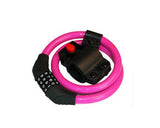 2 Feet Bicycle Resettable Combination Spiral Cable Lock - Magenta