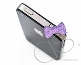 Bow Crystal Headphone Jack Plug - Purple