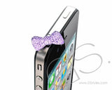 Bow Crystal Headphone Jack Plug - Purple
