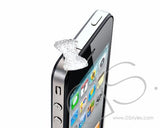 Crystal Bow Headphone Jack Plug - Silver
