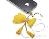 Crystal Ribbon Headphone Jack Plug - Gold