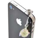 Dangling Luminous Pink Lucky Cat Headphone Jack Plug