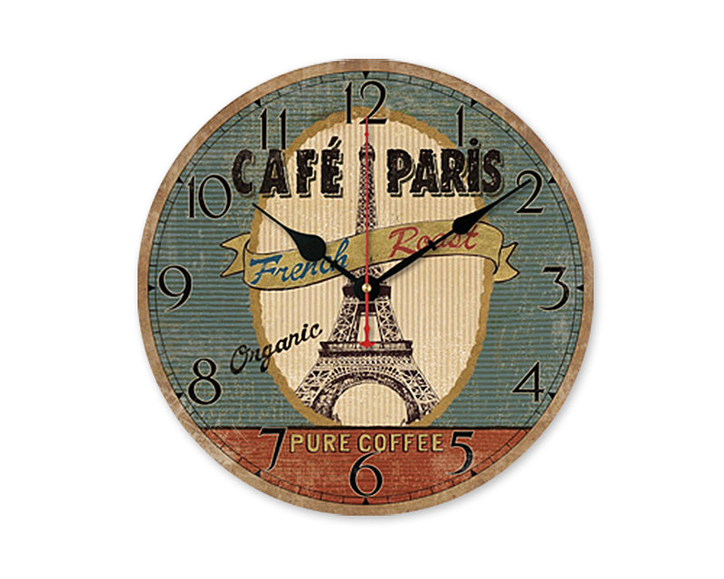 12" Retro Retro Style Quiet Sweep Quartz Wall Clock