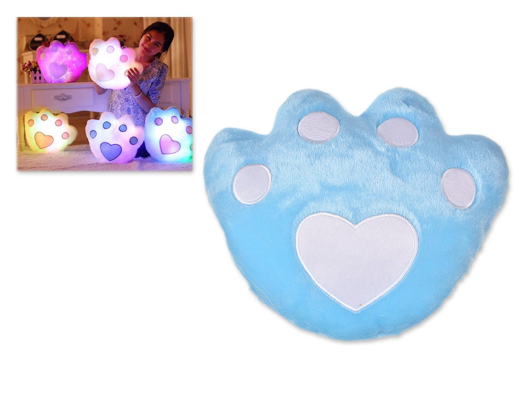 Luminous Glow Paw LED Light Up Paw Pillow with Speaker