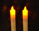 Set of 2 LED Flameless Taper Candle Night Light with Holder