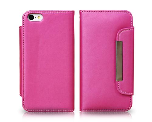 Wallet Series iPhone 5C Flip Leather Case - Magenta