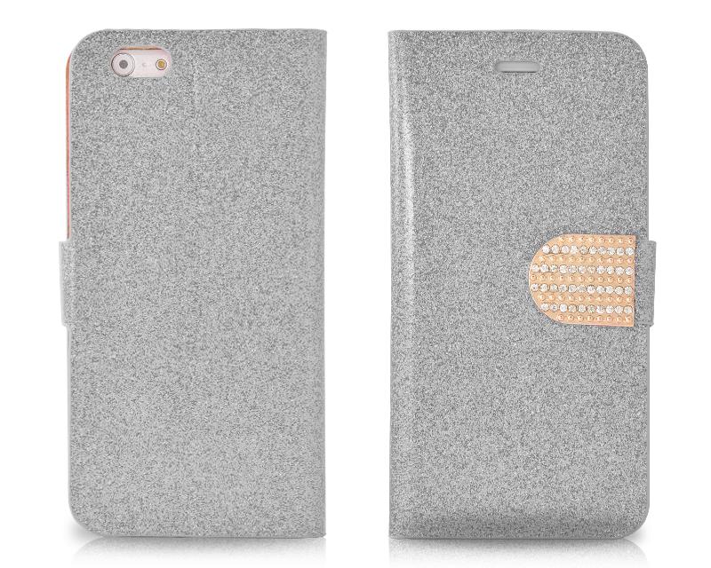 Twinkle Series iPhone 6 and 6S Flip Leather Case - Silver