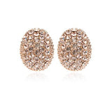 Sparkle Oval Crystal Clip On Earrings for Girls
