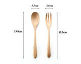 8" Wooden Spoon and Fork Serving Set