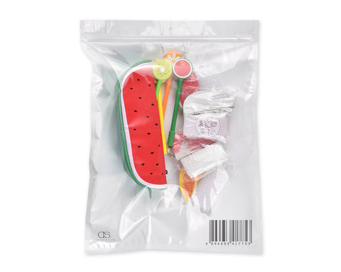 Fruit Shaped Stationery Set with Pencil Case Pens and Sticky Notes - A