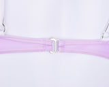 Purple Color Shell Design Bra Halter Bikini Set - B