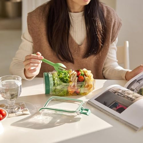 Salad Jar Leakproof 4.5 Cup Side-Open Portable