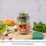Salad Jar Leakproof 4.5 Cup Side-Open Portable