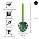 Leaf Cooking Spoon Nonstick Safe - Green