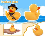 Large Middle Finger Rubber Duck Yellow Rubber Duck 3.07 Inch Funny Car Ornaments Duck for Car Dashboard Decoration, Computer Monitor Decor