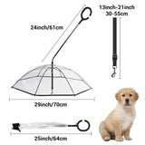 Small Dog Umbrella Clear Adjustable Leash