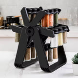 Rotating Spice Rack Organizer 18 Jars Black