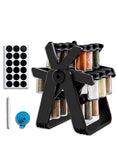 Rotating Spice Rack Organizer 18 Jars Black