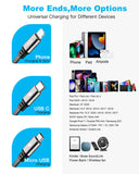 Retractable 3 in 1 Charging Cable 2Pack 4ft Black