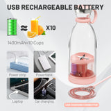 Portable USB Blender Smoothie Maker - Pink