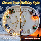 Magnetic Seasonal Wall Clock 8in Battery Operated