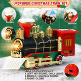 Christmas Train Set Around Tree Smoke Lights