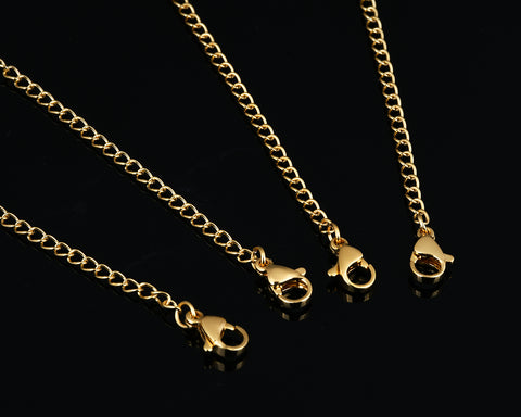 Stainless Steel Necklace Extenders Set of 5 - Gold