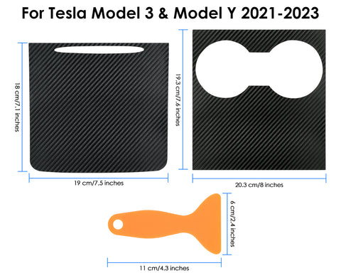 Model 3 Center Console Wrap Also Compatible with Tesla Model Y (2021-2023 Series) Interior Decoration Wrap Kit