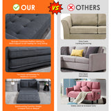 DS. DISTINCTIVE STYLE Pull Out Sofa Bed 55 Inch Width Convertible Sleeper Sofa Couch with Pullout Bed 2-in-1 Floor Futon Sofa Bed with Side Pockets