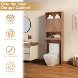 Over the Toilet Storage Cabinet 43 Inch 3-Tier Wooden Narrow Bathroom Rack Organizer Over Toilet