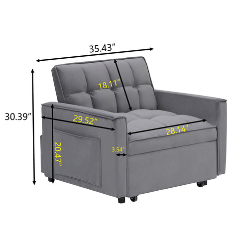 Sofa Chair Bed 3 in 1 Convertible Sleeper Chair Pull Out Sleeper Chairs