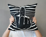 Middle Finger Throw Pillow Covers 18x18 Linen Decorative Pillow Covers 2 Pieces Cushion Covers