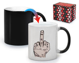 Color Changing Mug Magic Mug for Sublimation Ceramic Middle Finger Coffee Cup 11 oz/320 ml for Birthday Funny Christmas Gifts