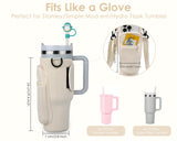 Water Bottle Carrier Bag Compatible with Stanley Cup 30/40 oz Holder with Phone Pocket, Adjustable Strap and Carabiner