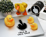 Large Middle Finger Rubber Duck Yellow Rubber Duck 3.07 Inch Funny Car Ornaments Duck for Car Dashboard Decoration, Computer Monitor Decor