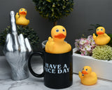 Large Middle Finger Rubber Duck Yellow Rubber Duck 3.07 Inch Funny Car Ornaments Duck for Car Dashboard Decoration, Computer Monitor Decor