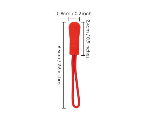 Zipper Pulls 20 Pieces No-Slip Zipper Tags Zipper Extension - Red