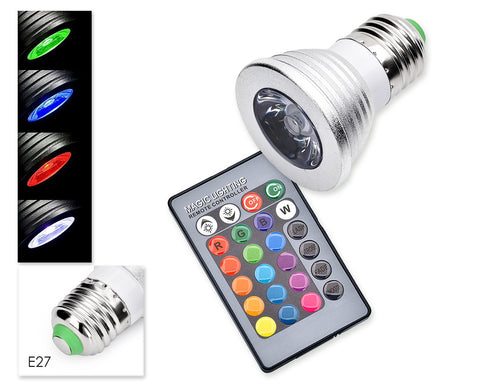 5W E27 Multiple Color LED Light Bulb with Wireless Remote Control