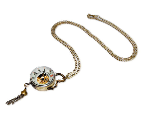 Retro Pendant Women's Mechanical Pocket Watch Necklace
