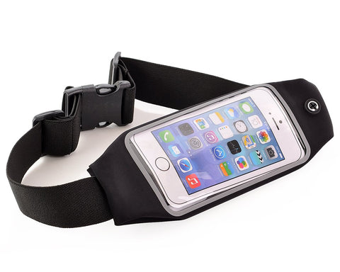 Sport Bag Running Belt with Touchable Screen for Smartphone - Black