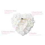 Wedding Ring Pillow for Ceremony Heart Shaped Ring Bearer Cushion