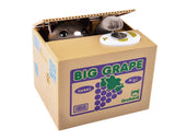Novelty Cat Piggy Bank Stealing Coin Box for Kids